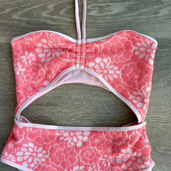 Urban Outfitters Out From Under Blossom Terry Cloth One Piece Swimsuit Pink - Picture 5 of 15